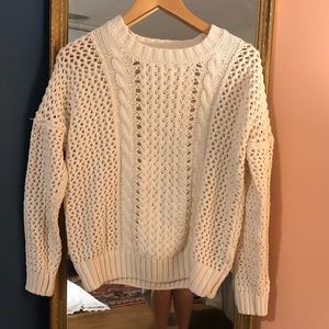 Cable Knit Off White Sweater